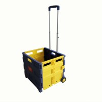 OEM Telescope Foldable Plastic Shopping Carts With Wheels