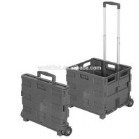 2 Wheels Rolling Easy Shopping Collapsible Plastic Cart