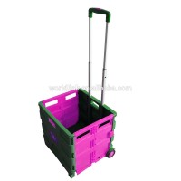 2 Wheels Shopping Collapsible Telescopic Handle Trolley